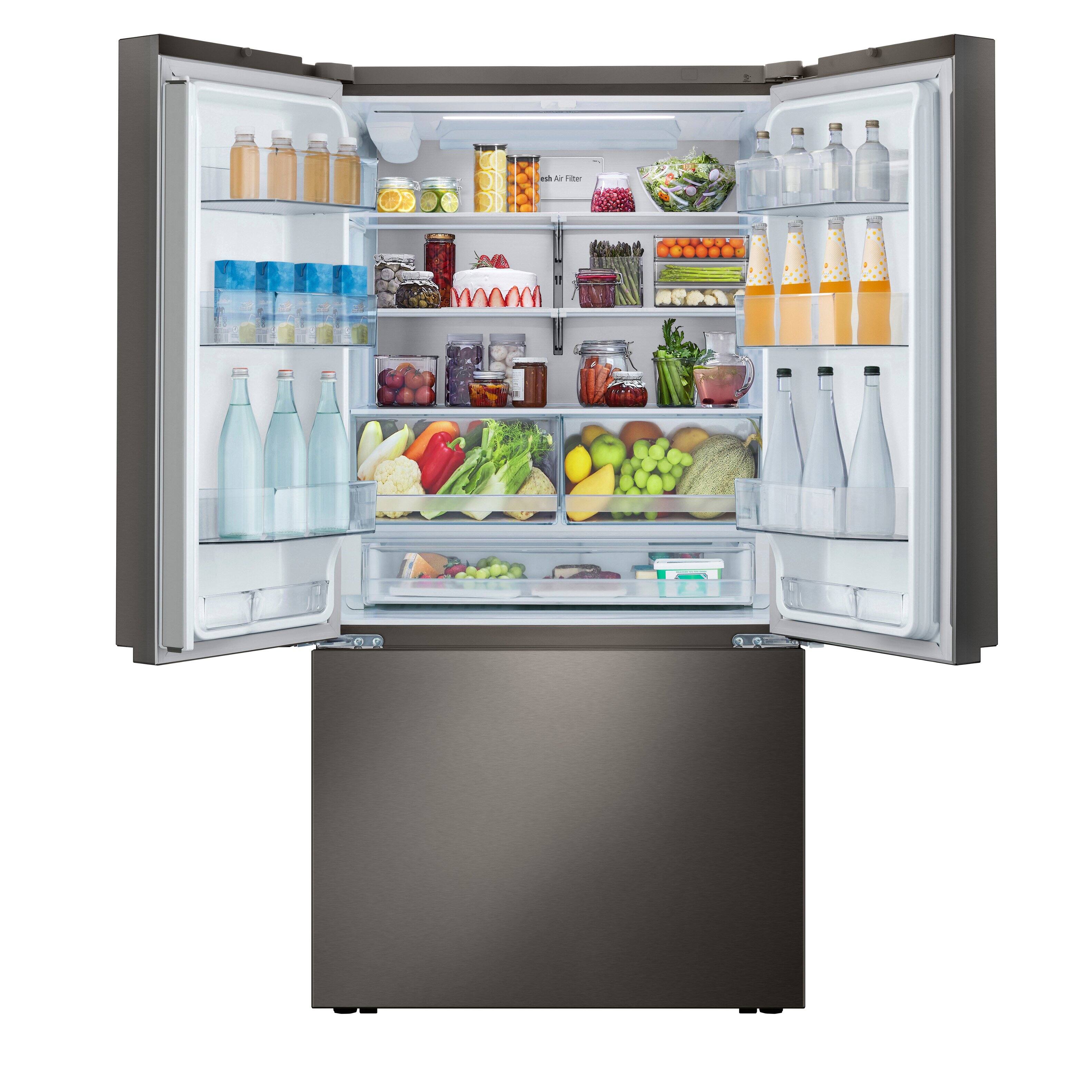 Alt View 9. LG - 36-in Wide Counter-Depth MAX 26.5 Cu. Ft. French Door Smart Refrigerator with Internal Water Dispenser - Black Stainless Steel.