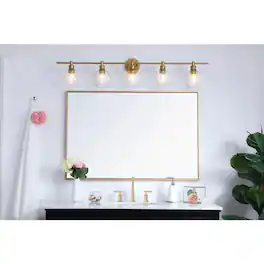 Living District - Collier 5 light Wall sconce - Brass And Clear Glass