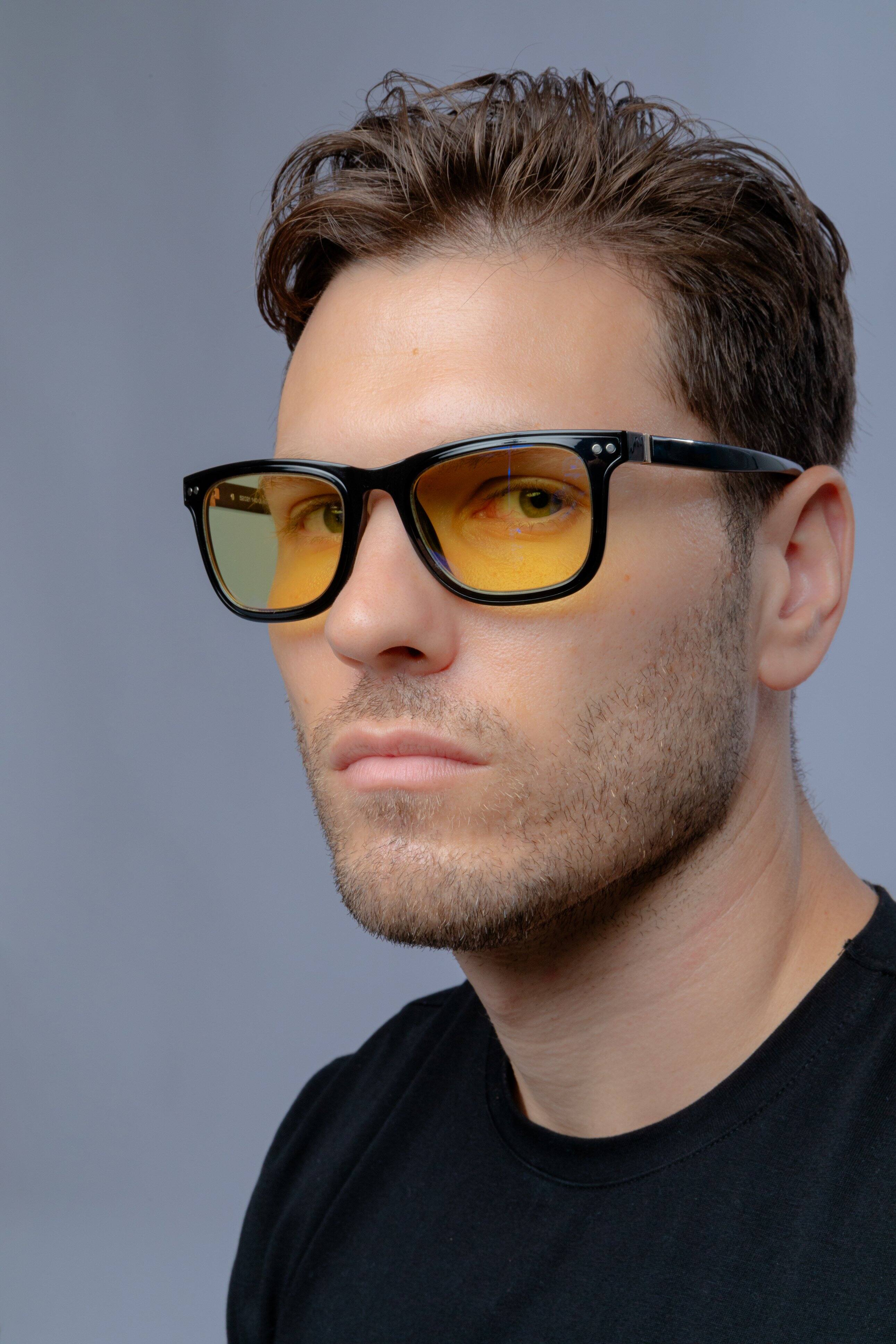 Alt View 7. GUNNAR - Cupertino Computer Glasses with Blue Light , Amber + Sun Lenses - Onyx.