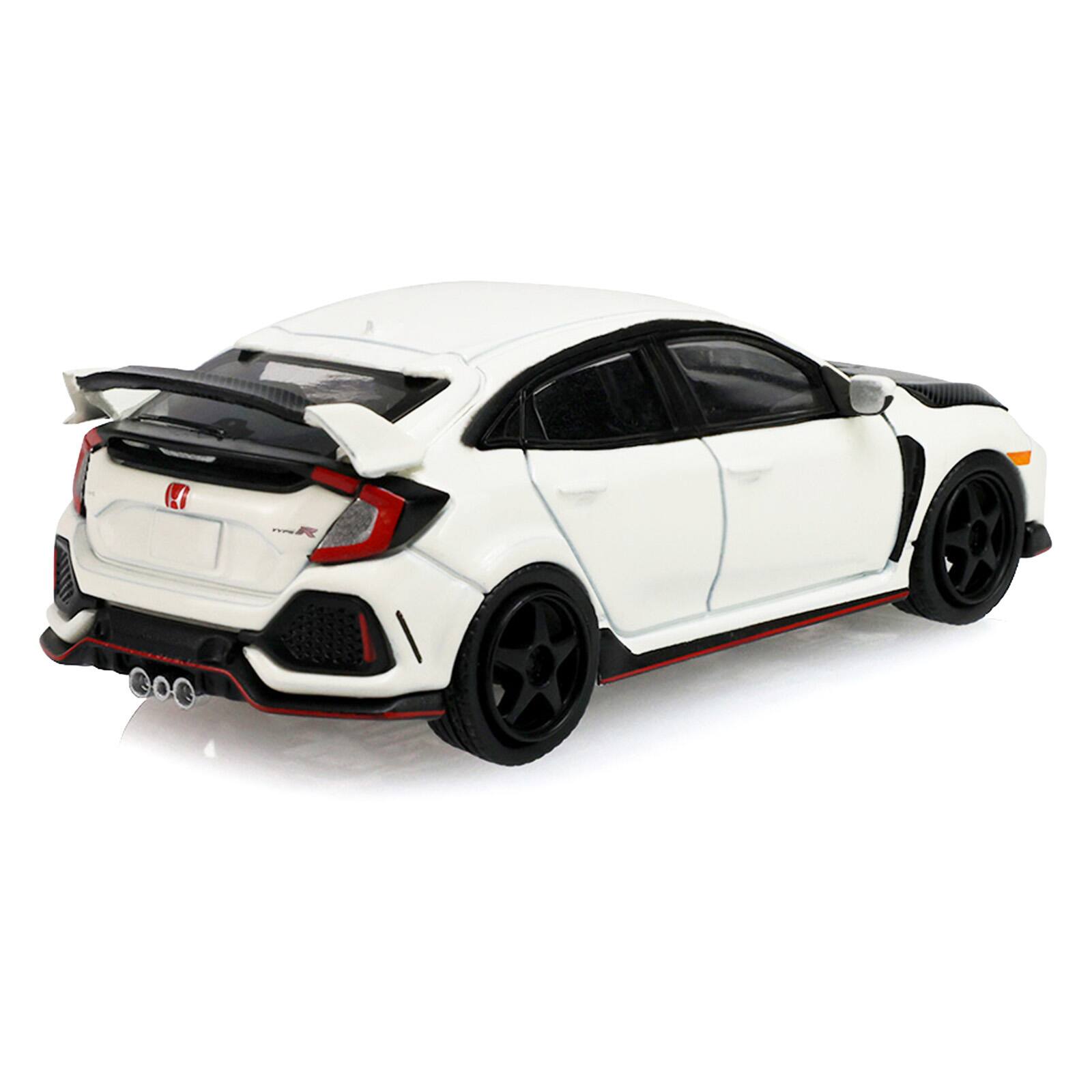 Alt View 2. Greenlight - 2018 Honda Civic Type-R (FK8) RHD Championship White w/ Carbon Hood "Tokyo Torque" 1/64 Diecast Model Car by Greenlight.