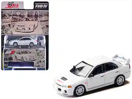 Mitsubishi Lancer RS Evolution IV RHD "MonStar" White "Initial D" (1995-2013) Manga 1/64 Model Car by Hobby Japan
