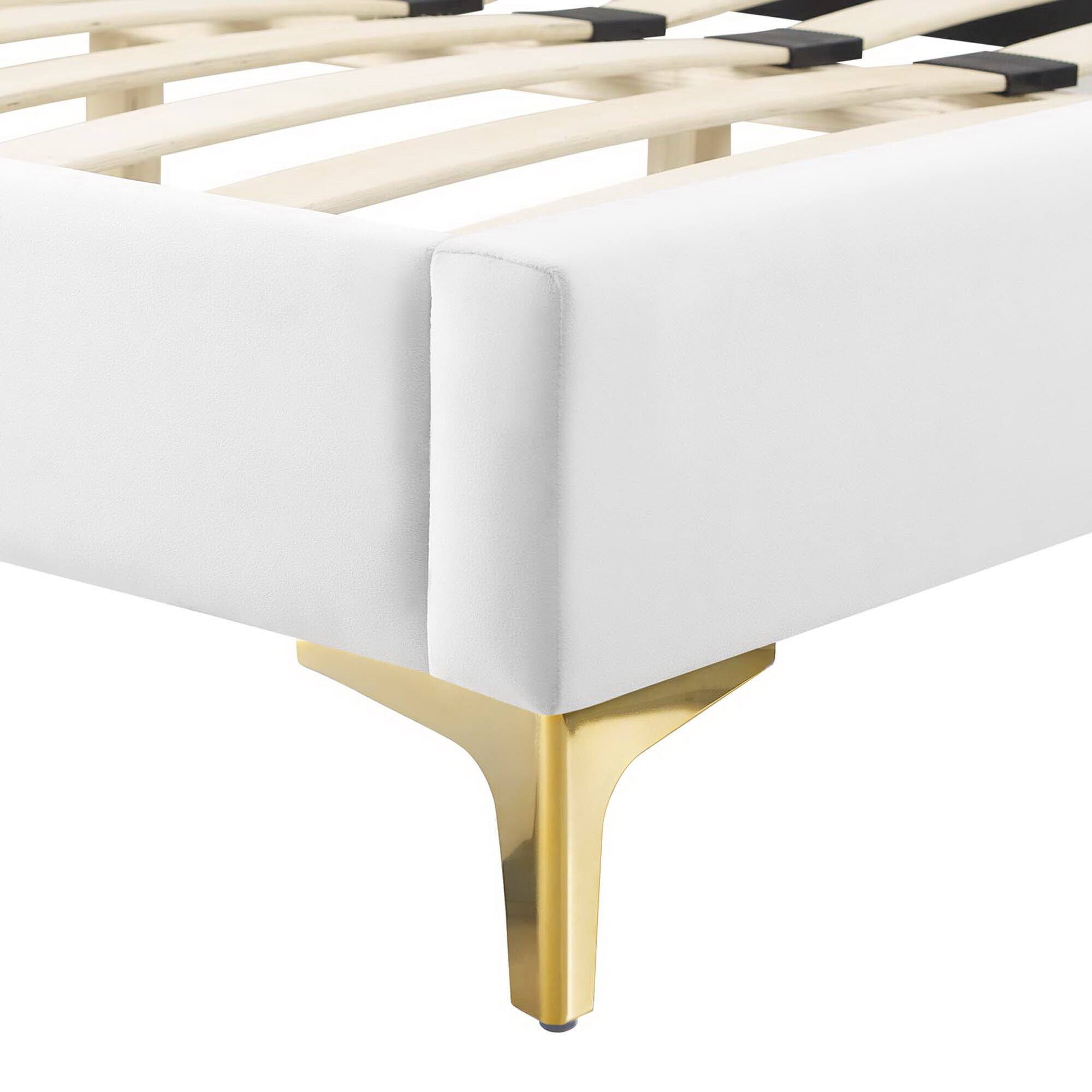 Alt View 4. Modway - Daisy Performance Velvet Full Platform Bed - Red.