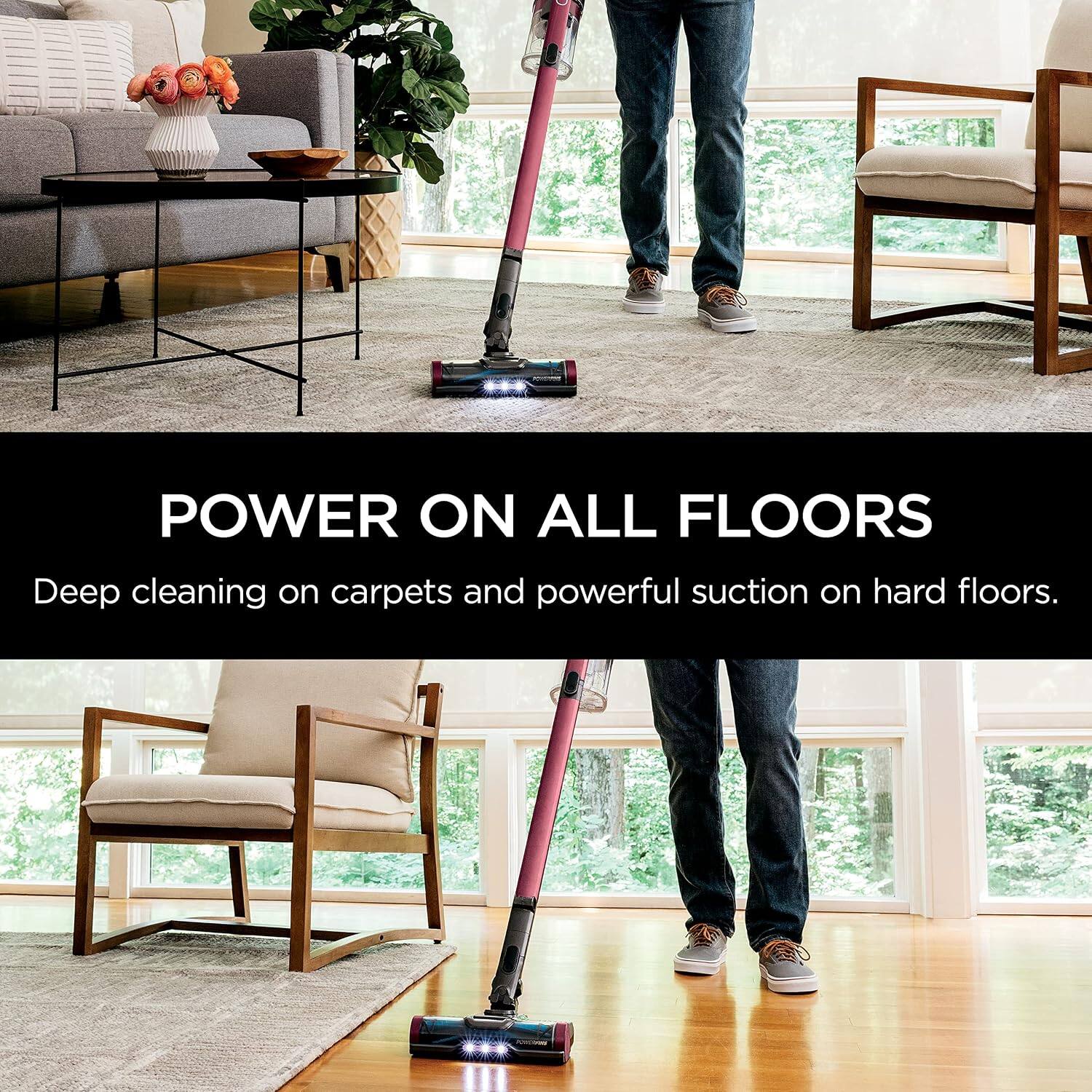 POWER ON ALL FLOORS  
Deep cleaning on carpets and powerful suction on hard floors.