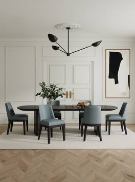 Manhattan Comfort - Gansevoort Modern Wood Vegan Leather Dining Chair - Set of 2 - Pewter