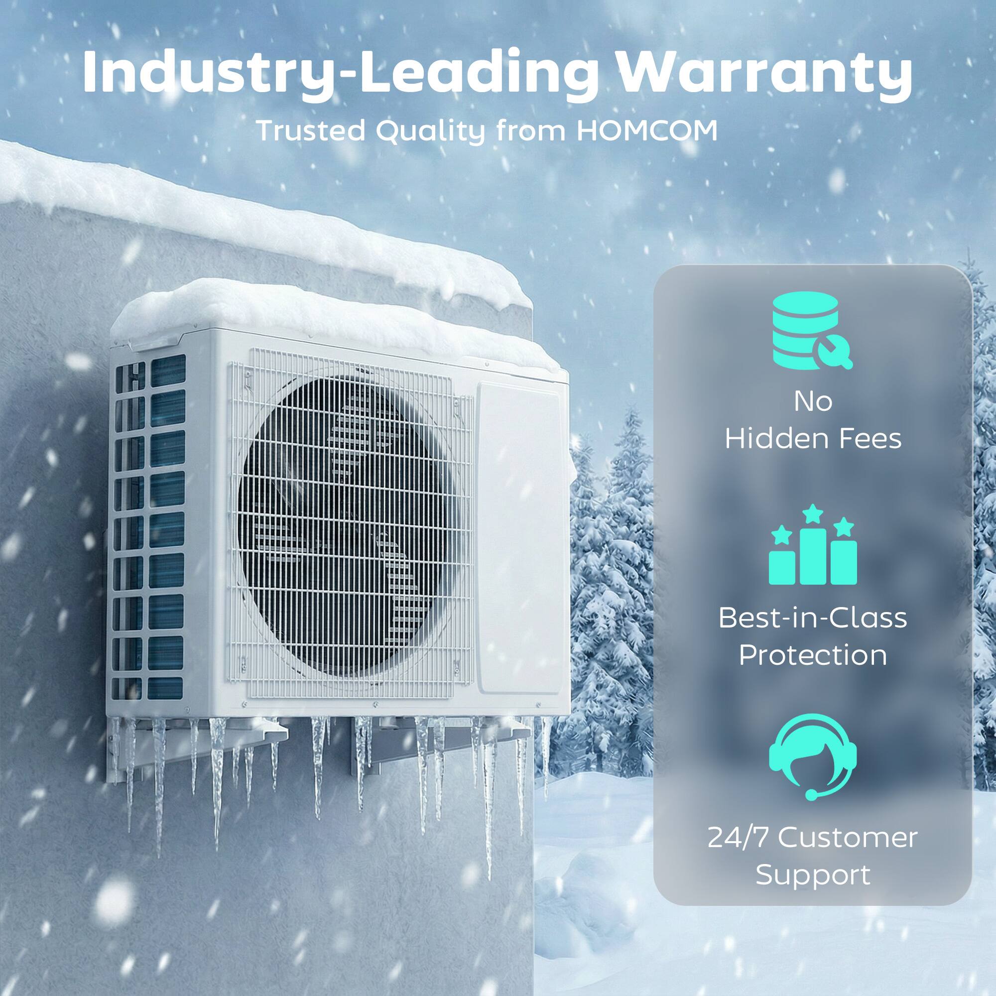 Industry-Leading Warranty  
Trusted Quality from HOMCOM  

- No Hidden Fees  
- Best-in-Class Protection  
- 24/7 Customer Support