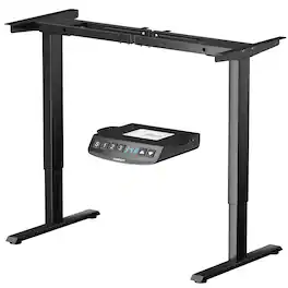 Costway - Electric Adjustable Standing up Desk Frame Dual Motor w/Controller - Black