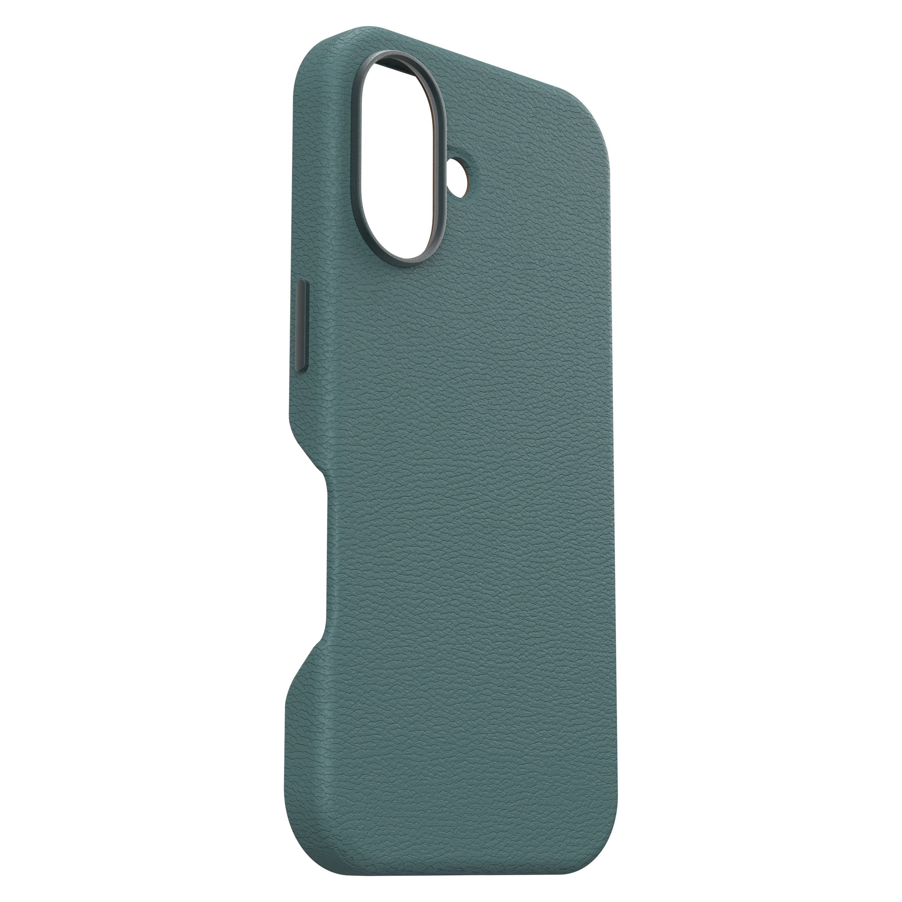 Left. OtterBox - Symmetry Cactus Leather Series Hard Shell for MagSafe for Apple iPhone 16 - Juniper Sprig.