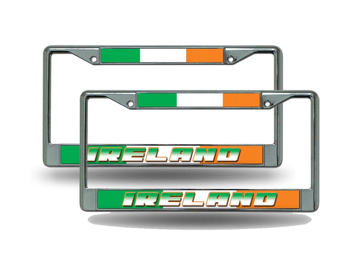 Ireland World Cup Soccer (Football) Chrome Metal (2) License Plate Frame Set