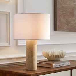 Zenith Table Lamp With Fabric Drum Shade by Modway - Travertine