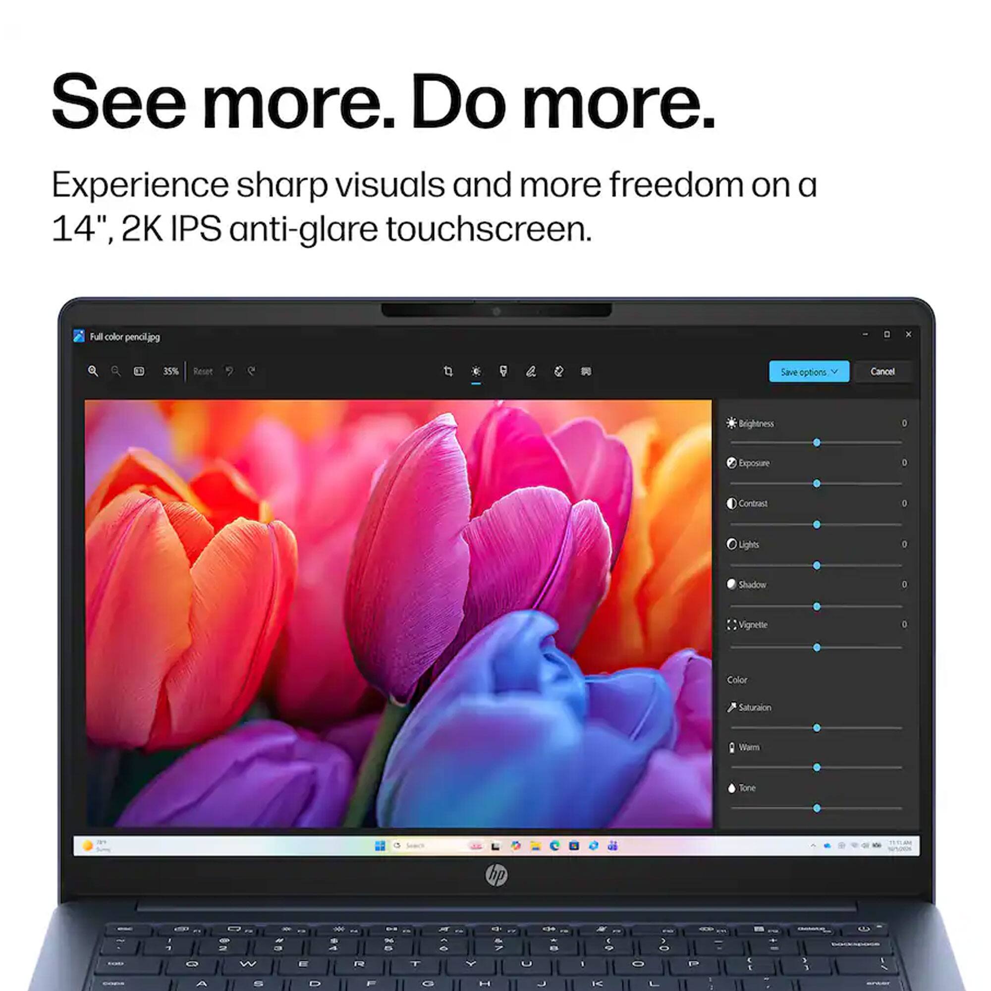 See more. Do more.  
Experience sharp visuals and more freedom on a 14", 2K IPS anti-glare touchscreen.