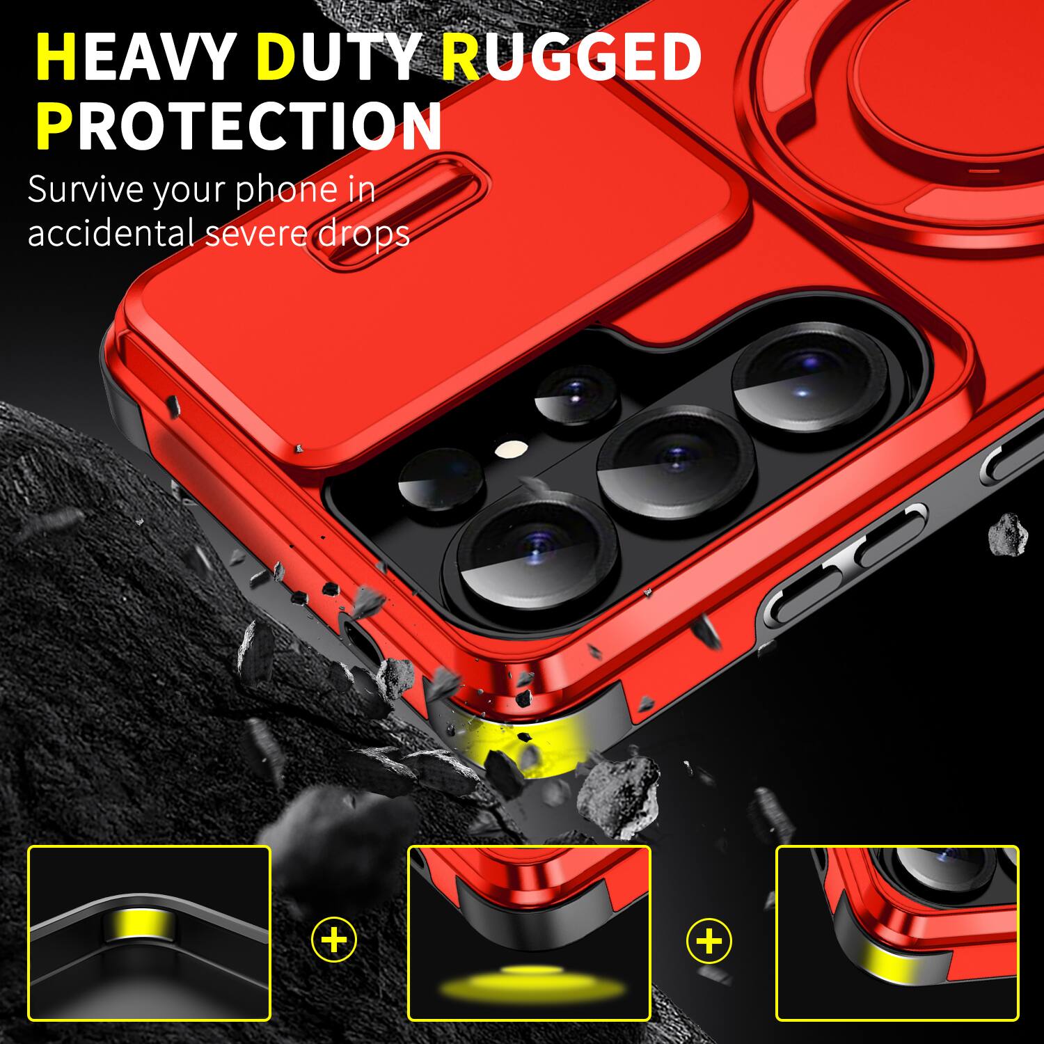 HEAVY DUTY RUGGED PROTECTION  
Survive your phone in accidental severe drops