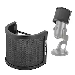 Neewer - Pop Filter for 40-72mm Mics, Triple Layer - Black
