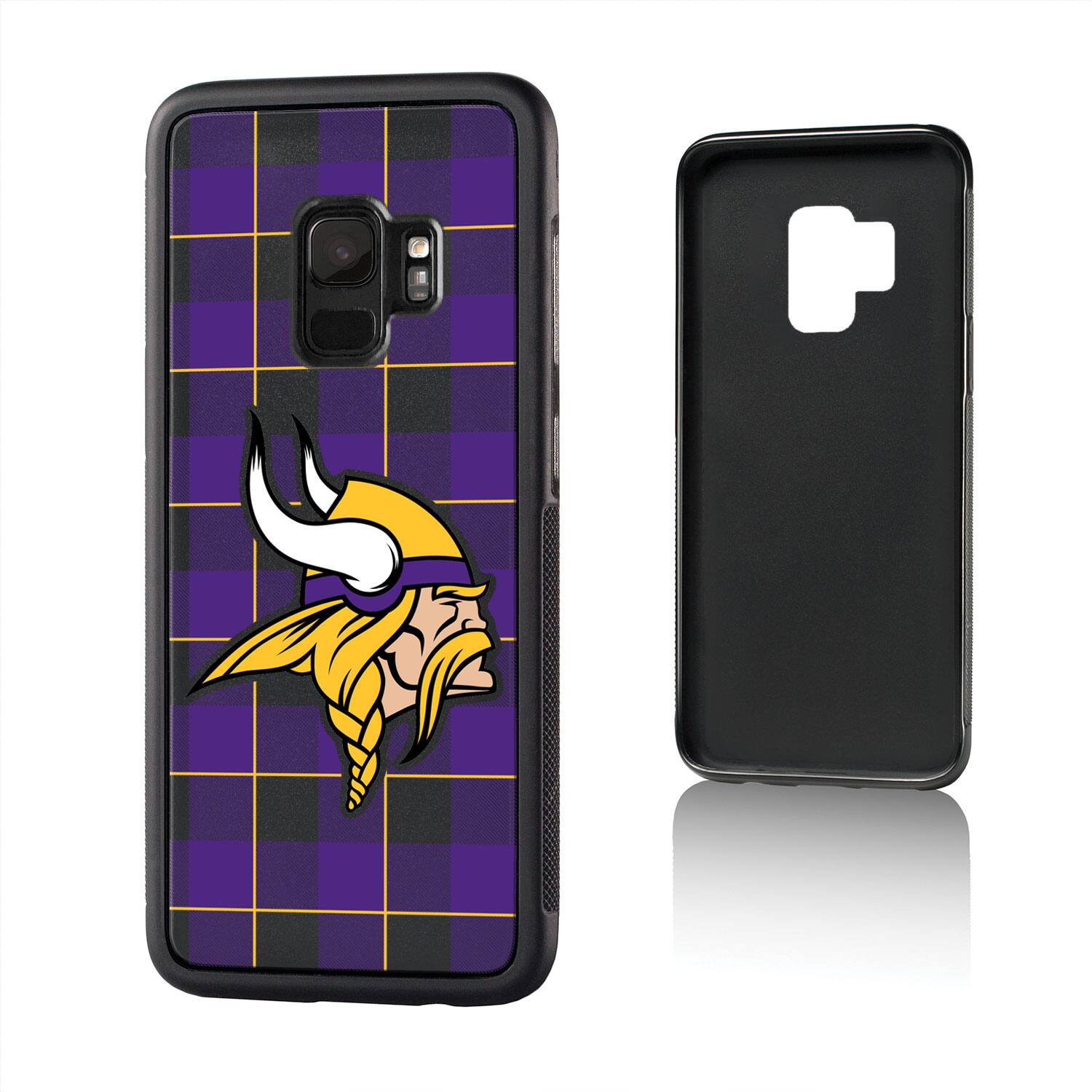 Alt View 1. Keyscaper - Minnesota Vikings Galaxy Plaid Design Bump Case - S20 Plus - Multicolor.