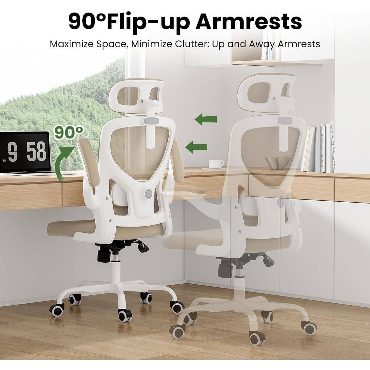 90° Flip-up Armrests  
Maximize Space, Minimize Clutter: Up and Away Armrests