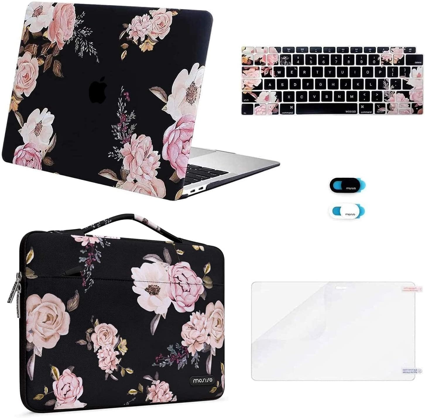mosiso - 5-in-1 MacBook Air 13 Case and Sleeve Kit A2337/A2179/A1932 - Black Peony price history on PriceWatchPro