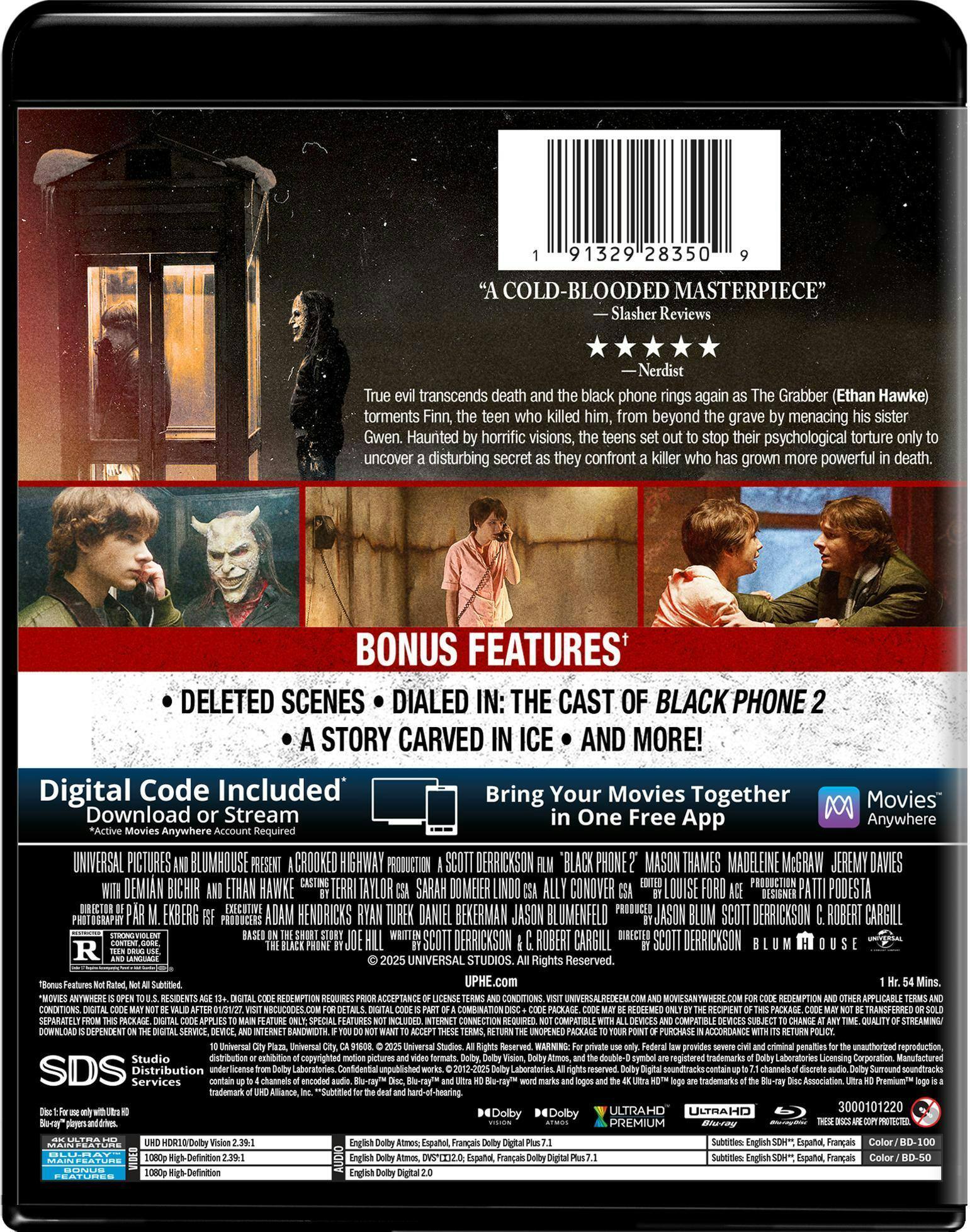 Back. Black Phone 2   - 4K Blu-Ray.