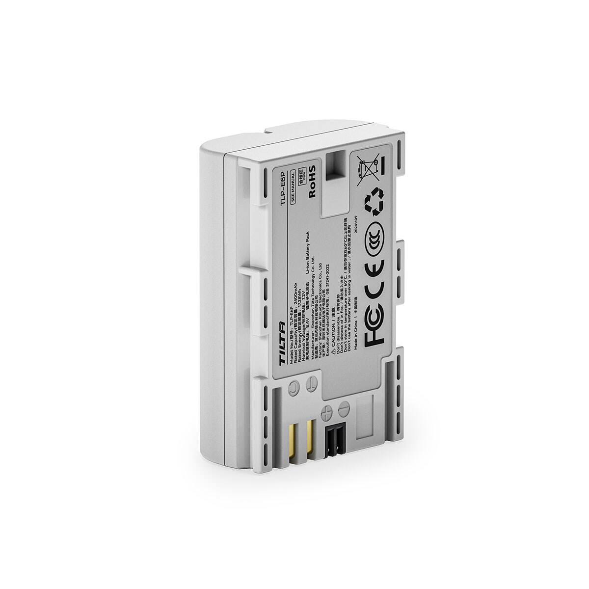 TLP-E6P TILTA

SEE MANUAL 2400mAh TLP-EAP 55/20 MEXICADA REGU

ROHS Pack Battery LUL 505-39195 42 Technology 7630kml
31241-2022  
CAUTION
water ART SOCIACE Don't
20241109 China MAKE
FCCE