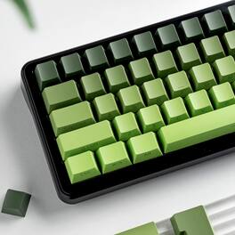 Womier - PBT Keycaps Set , Side Printed OEM Profile Key Caps for 100%, 75%, 65%, 60% Gaming MX Switch Mechanical Keyboard - Mocha Green