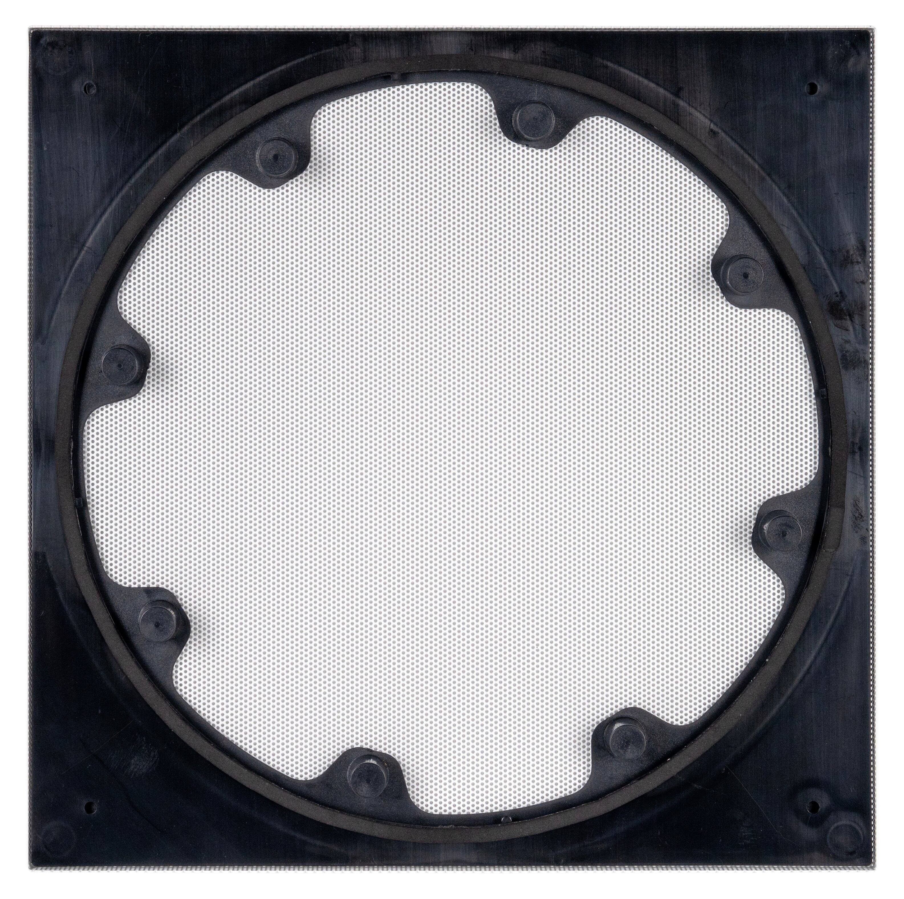 Angle. Sonance - XPC-8WSQ-NT - Visual Experience Extreme 8" Woofer Large Trimless Square Adapter with Grille (Each) - Paintable White.