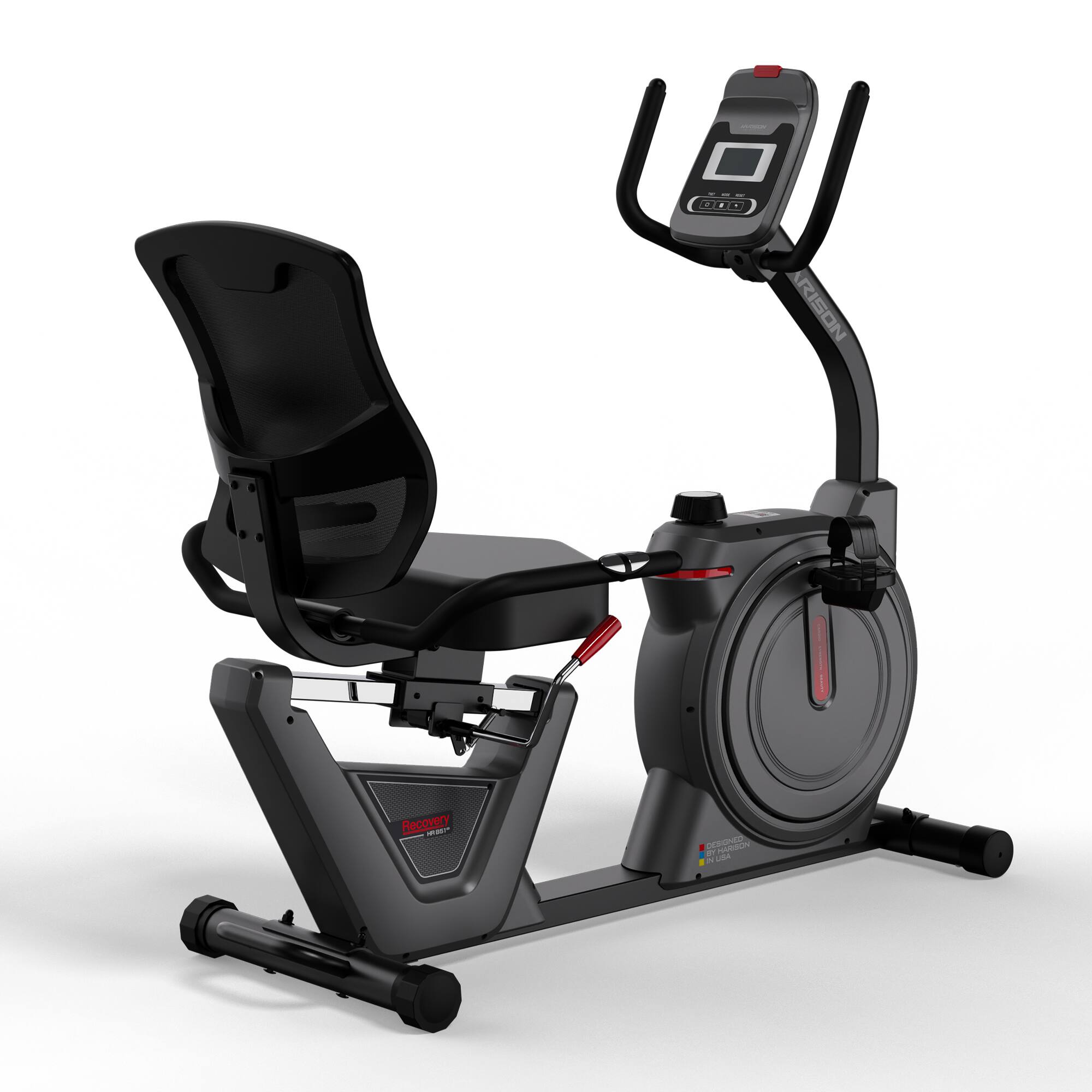 HARISON - Semi Commercial Magnetic Recumbent Exercise Bike 450LB Capacity for Seniors Adults (BBB51) - Black