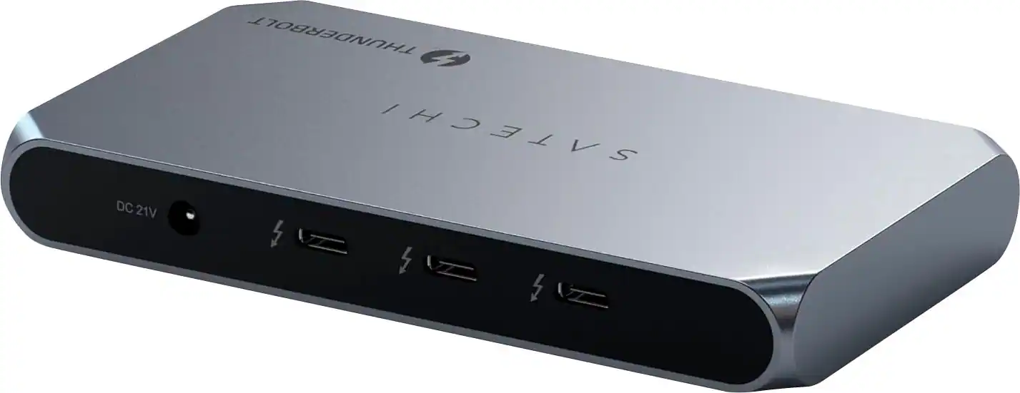 The text on the image reads "THUNDERBOLT SATECHI V S DC 21V / 4 4 1".