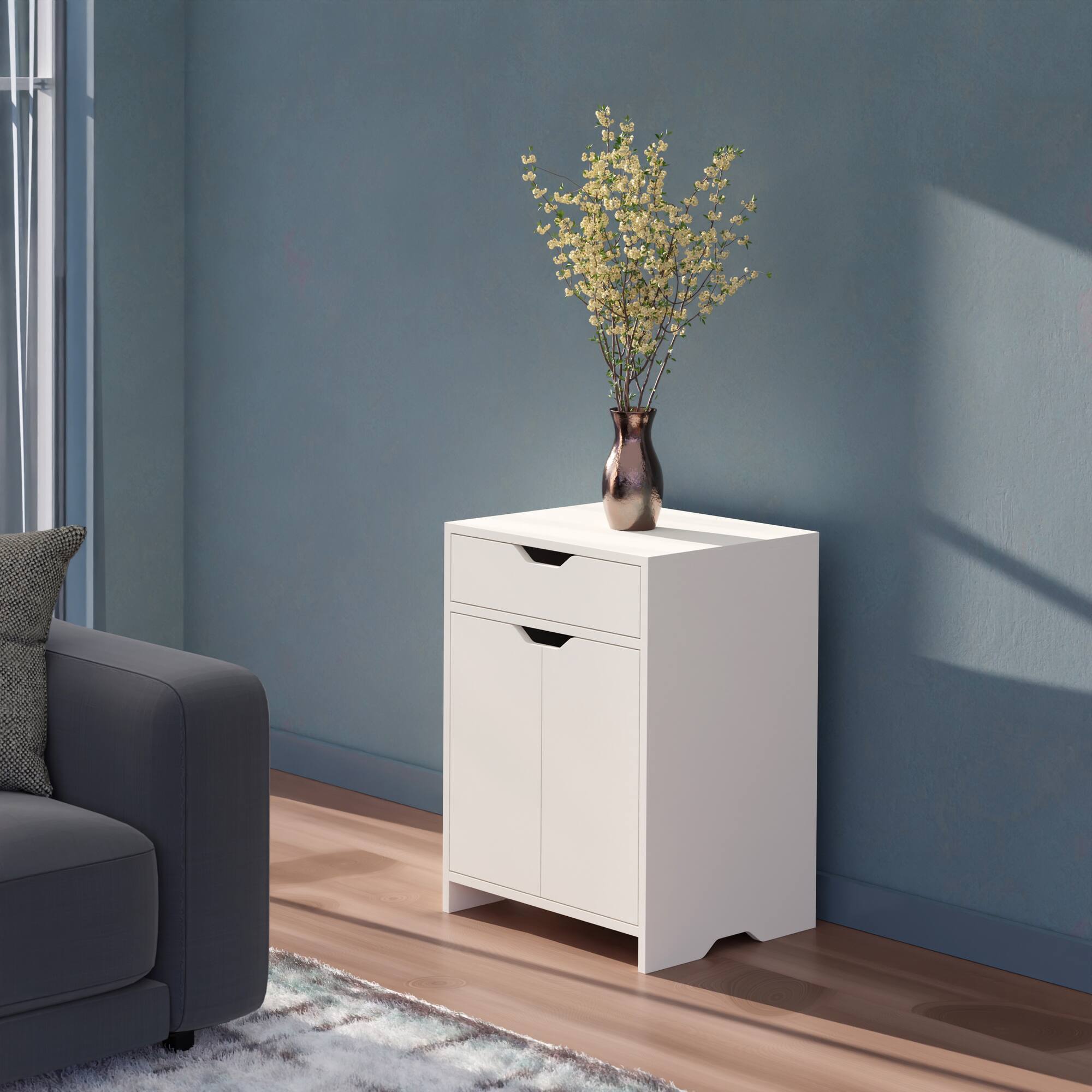 Alt View 9. Winsome Wood - Nova 1-Drawer Storage Cabinet - White.