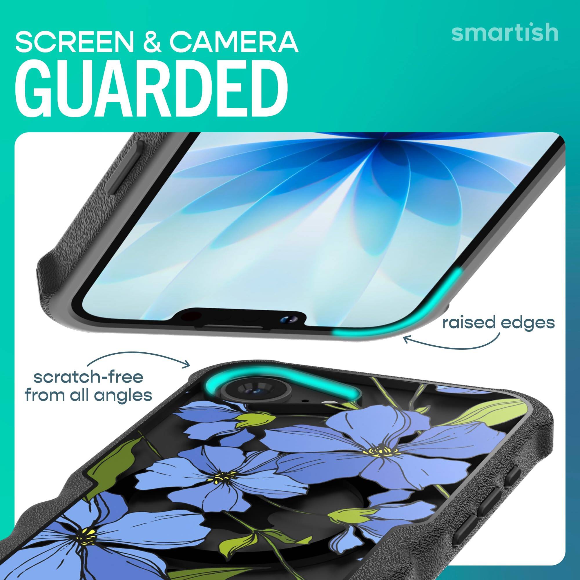 SCREEN & CAMERA GUARDED  
smartish  
raised edges  
scratch-free from all angles