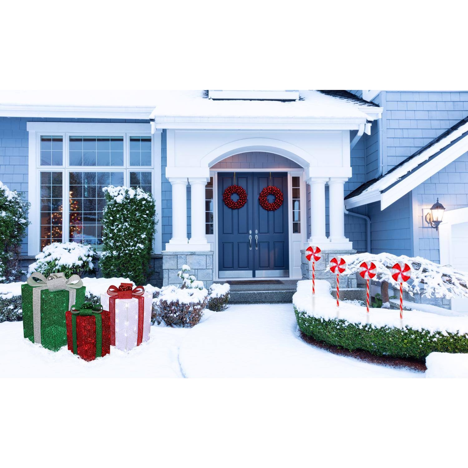 Left. Celebrations - Celebrations Lollipop Candy 27 in. Pathway Decor - Red|White.