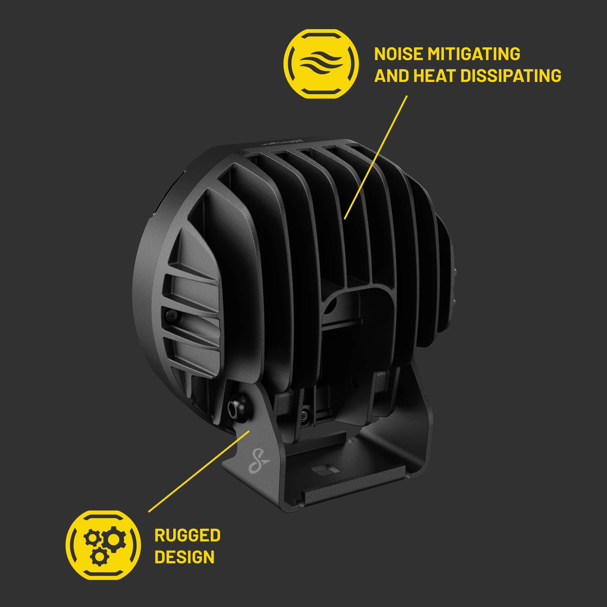 NOISE MITIGATING AND HEAT DISSIPATING  
RUGGED DESIGN