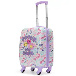 Smiley World - SMILEYWORLD 18" Airline Approved Carry-on Suitcase - Happy Traveler