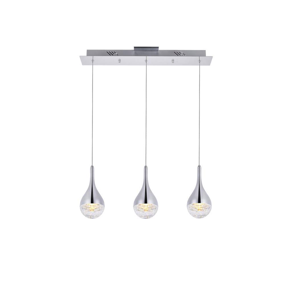 Angle. Elegant Lighting - Amherst Collection LED 3-light chandelier 24in x 4in x 9in chrome finish - Chrome.