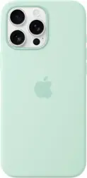 Apple - iPhone 16 Pro Max Silicone Case with MagSafe - Aquamarine - Front_Zoom