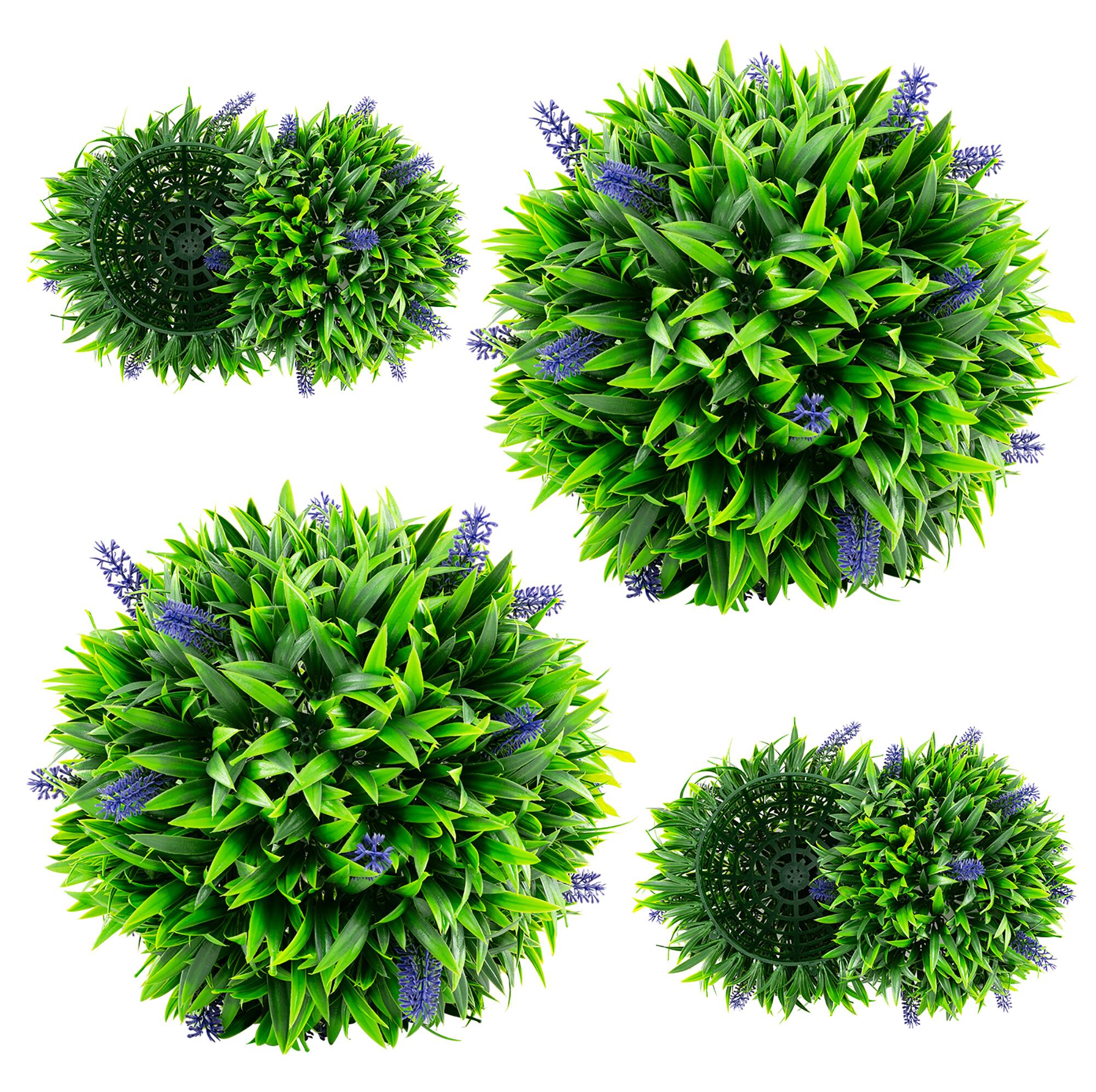 Alt View 9. Gymax - Gymax 2 PCS Artificial Lavender Topiary Balls 12 Inch Faux Hanging Plant Balls w/ Flowers - Purple, Green.