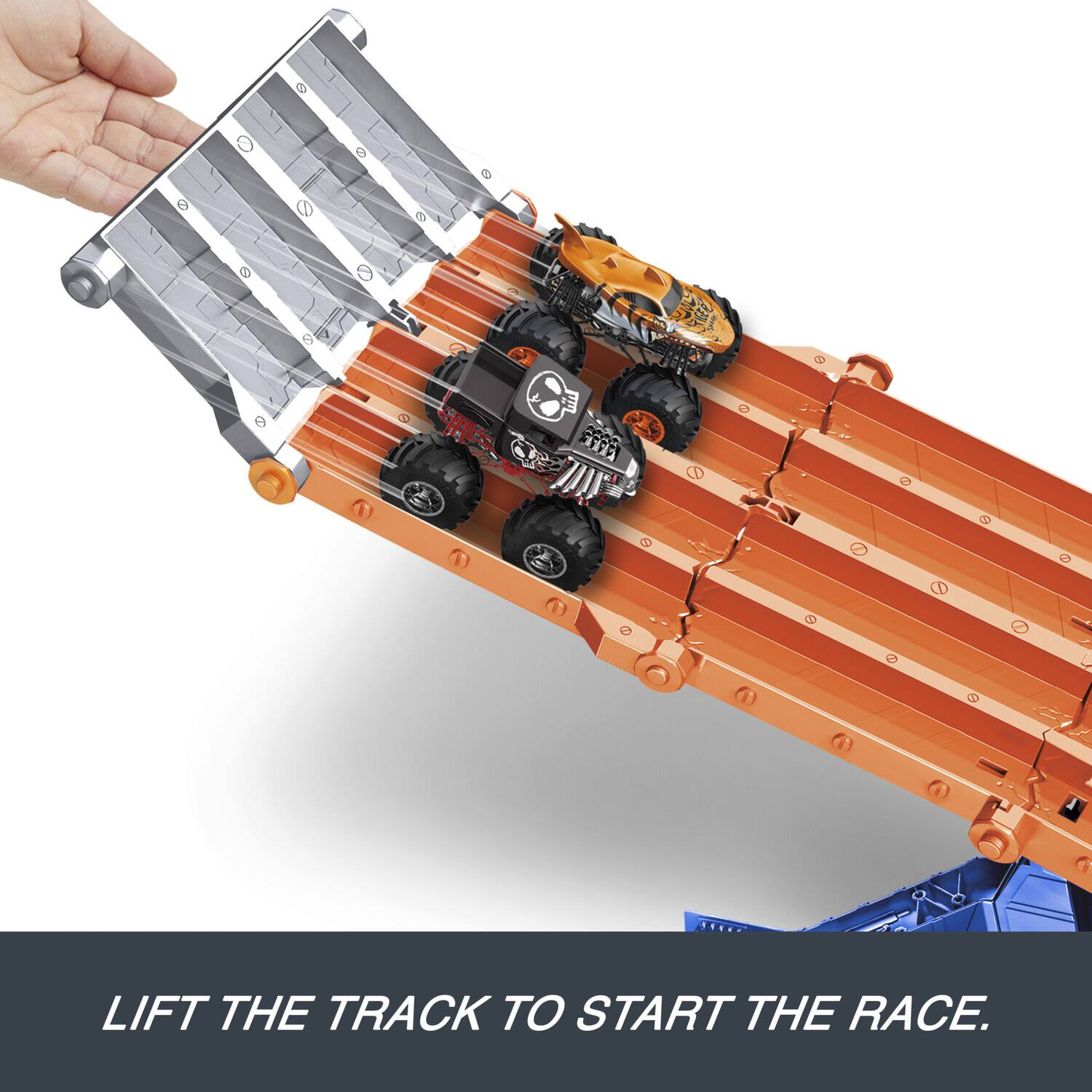 Lift the track to start the race.