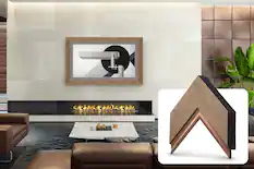 Front. Deco TV Frames - Premiere Bezel for Samsung the Frame TV - 65" - Contemporary Bronze.