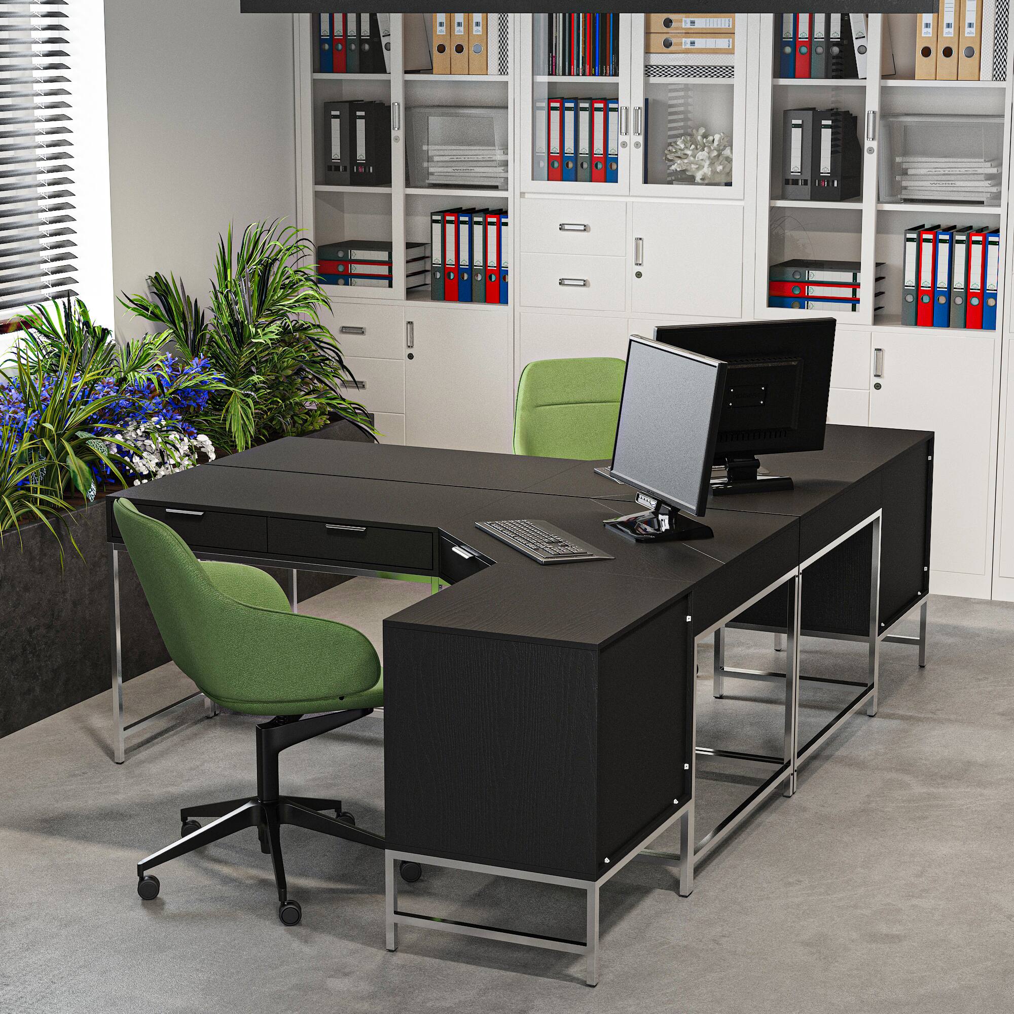 Alt View 10. Famapy - Famapy Modern L - Shaped Office Desk: Spacious, Stylish & Organized Workstation - Black.