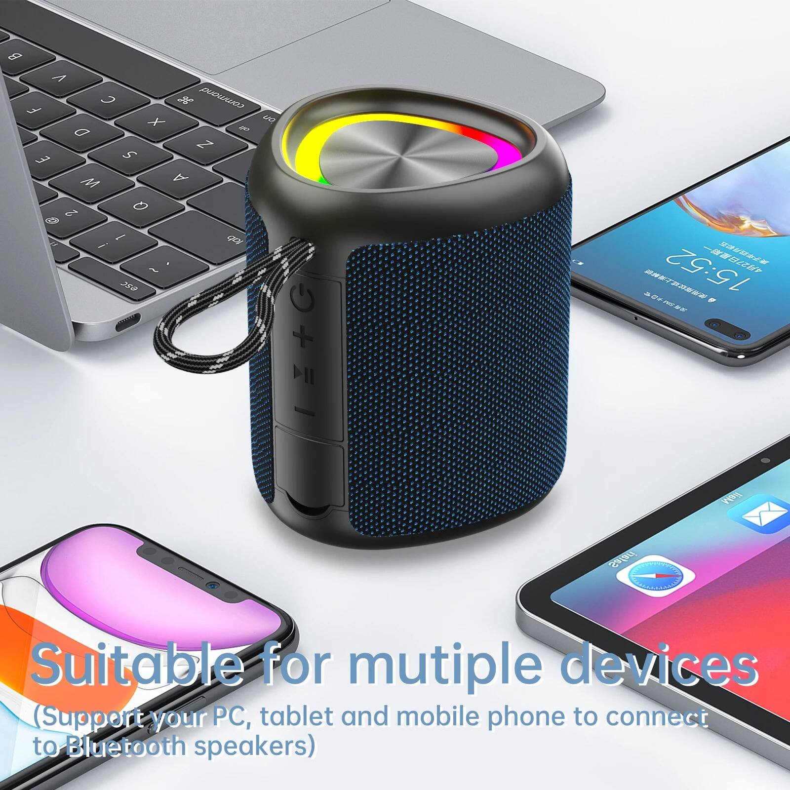 Suitable for multiple devices  
(Support your PC, tablet and mobile phone to connect to Bluetooth speakers)
