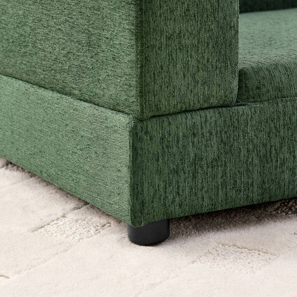 Back. JUJABU - Green Comfortable Oversized Pet Sofa for Medium/Large Dogs with Backrest, Armrests & Soft Cushion - Green.