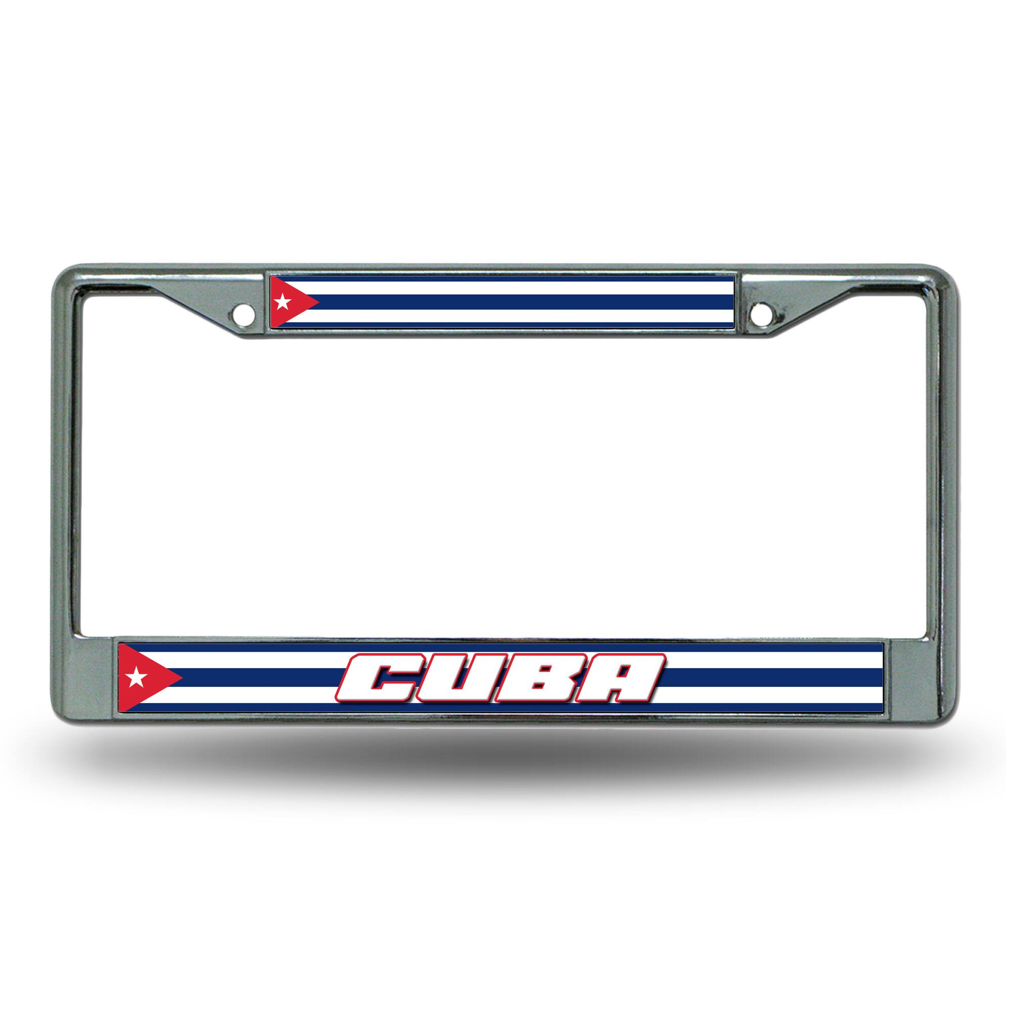 Cuba World Cup Soccer (Football) Chrome Metal License Plate Frame