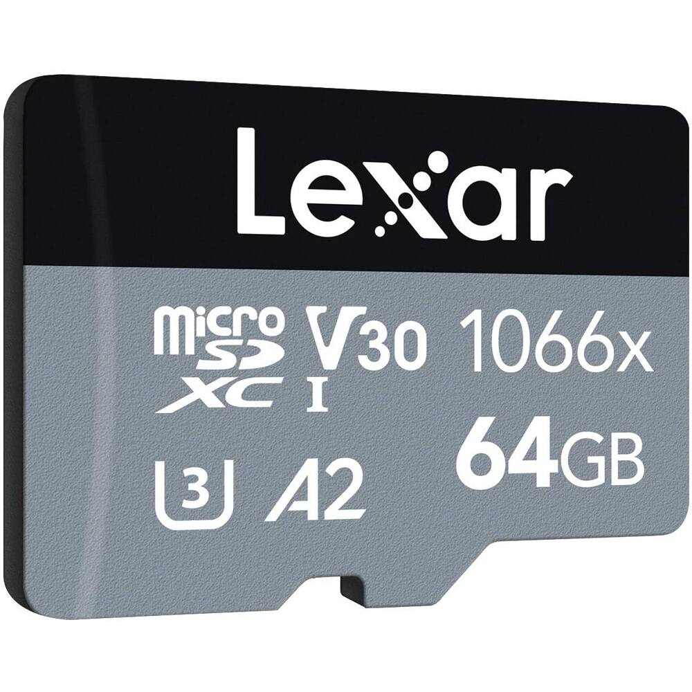Lexar Professional 64GB 1066x MicroSDXC Memory Card with Adapter