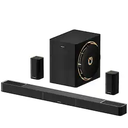 Ultimea - Skywave X60 7.1.4ch Wireless Surround Sound System for TV, Dolby Atmos SoundBar with 8" Wireless Subwoofer, 840W - Black