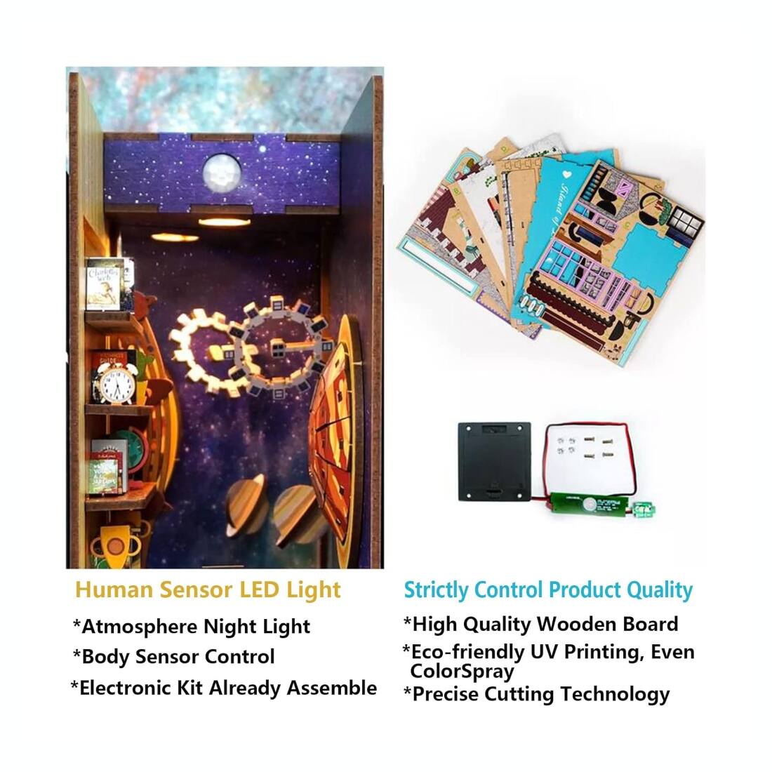 Back. 3D Puzzle - DIY 3D Book Nook Kit Interstellar 247pcs.