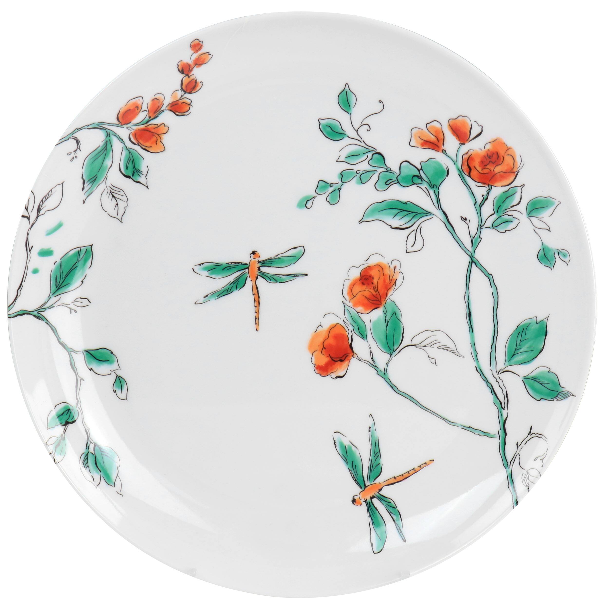 Alt View 5. Martha Stewart - Martha Stewart 12 Piece Dragonfly Melamine Dinnerware Set in White - White.
