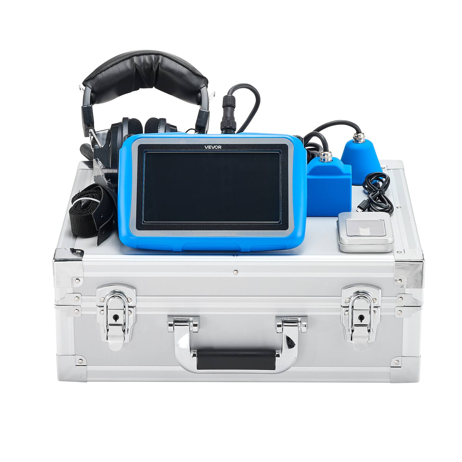 Alt View 5. VEVOR - Pipe Water Leak Detector for Indoors, 1Hz-10000Hz, 7" Touchscreen Plumbing Water Leakage Detection Locator - Blue.