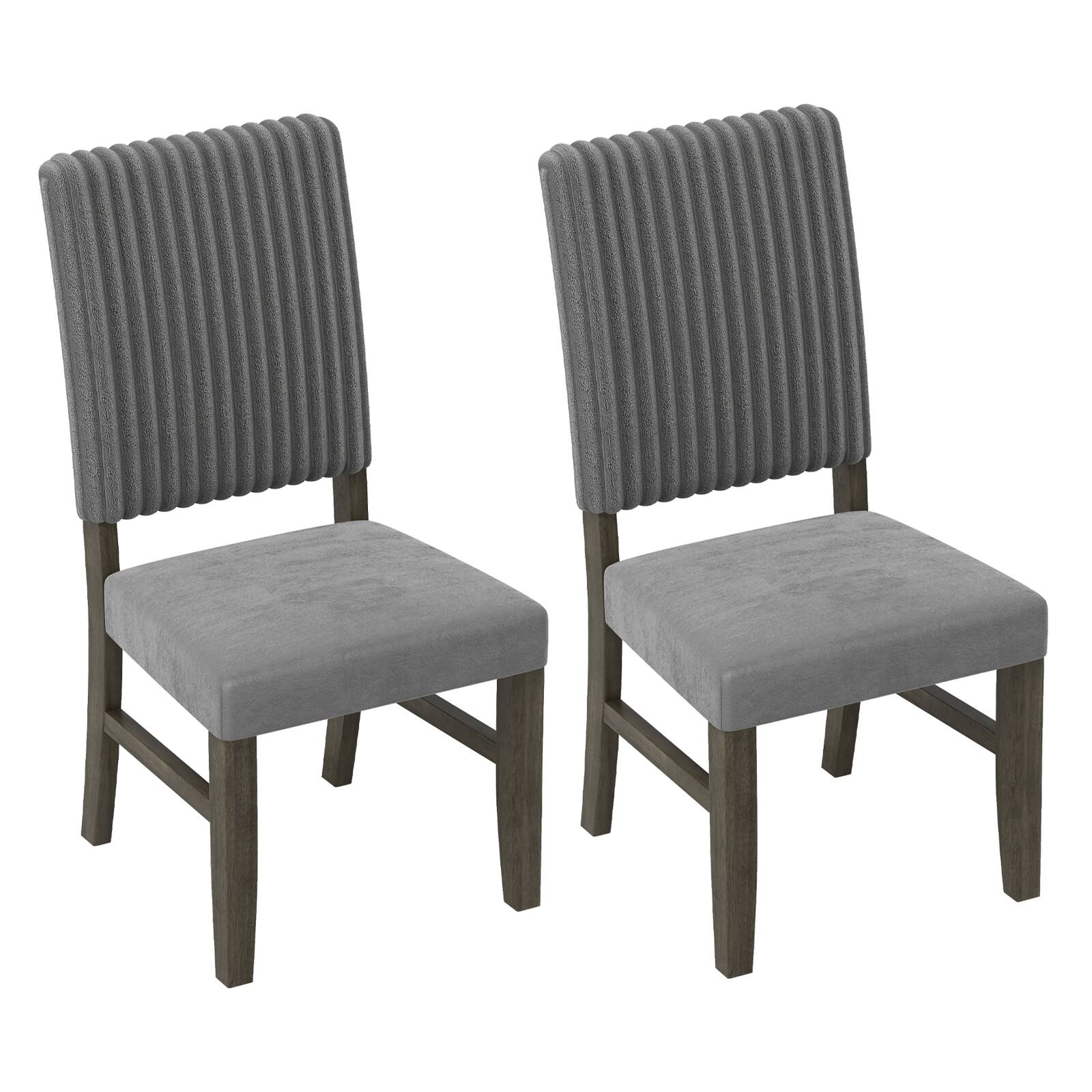 Alt View 9. Gymax - Gymax Dining Chair Set of 2 Mid-Century Modern Velvet Fabric Upholstered Chairs - Gray.