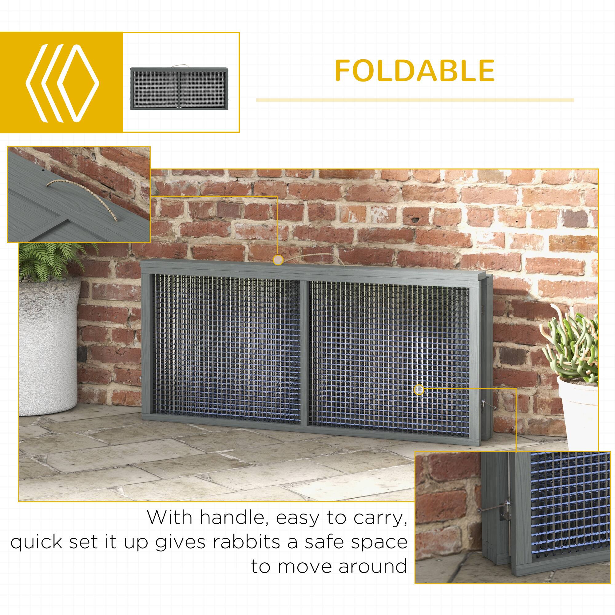 FOLDABLE

With handle, easy to carry, quick set it up gives rabbits a safe space to move around