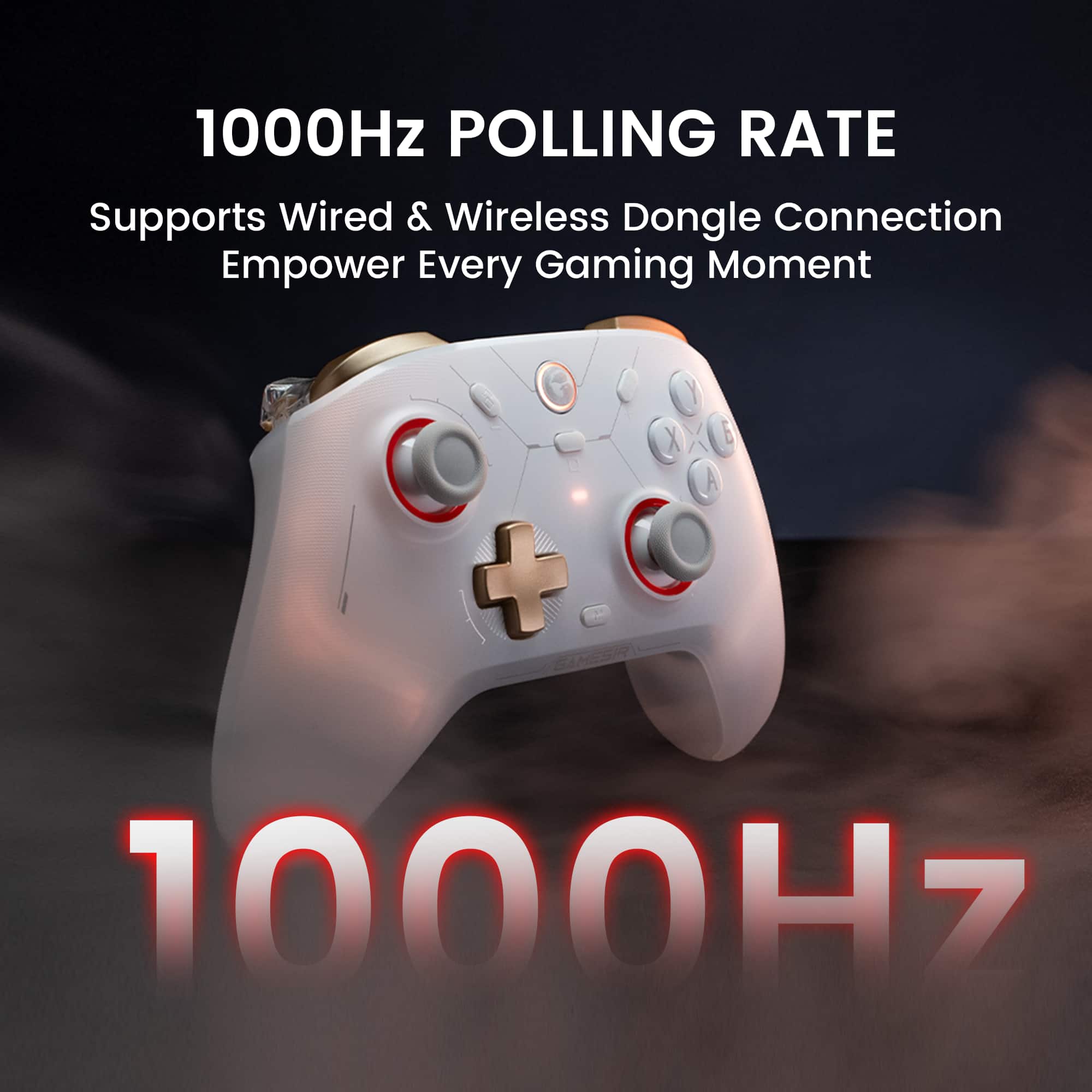 1000Hz Polling Rate Supports Wired & Wireless Dongle Connection Empower Every Gaming Moment