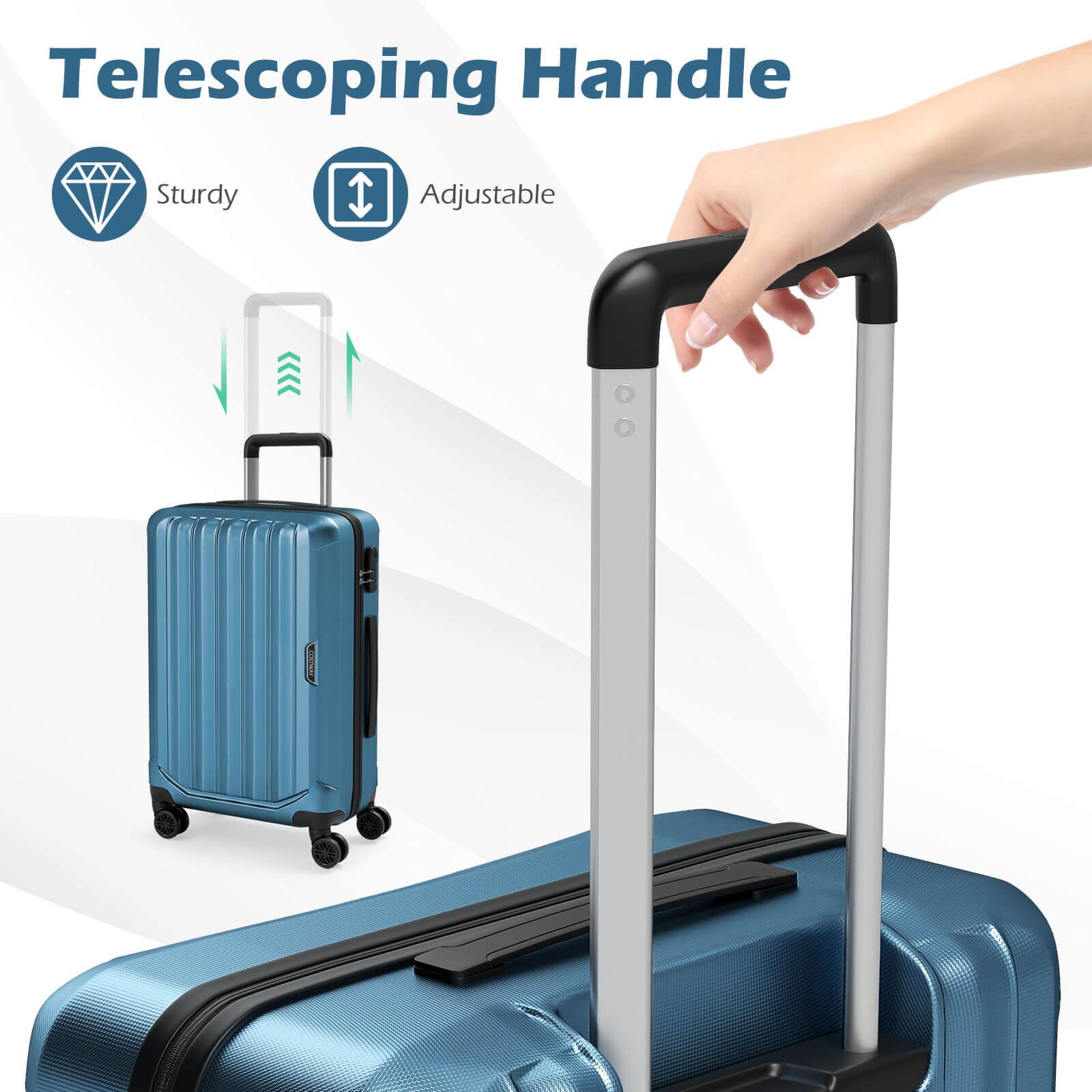 Costway 3 PCS Hardside Luggage Set (20/24/28 Inch) with 8 Spinner