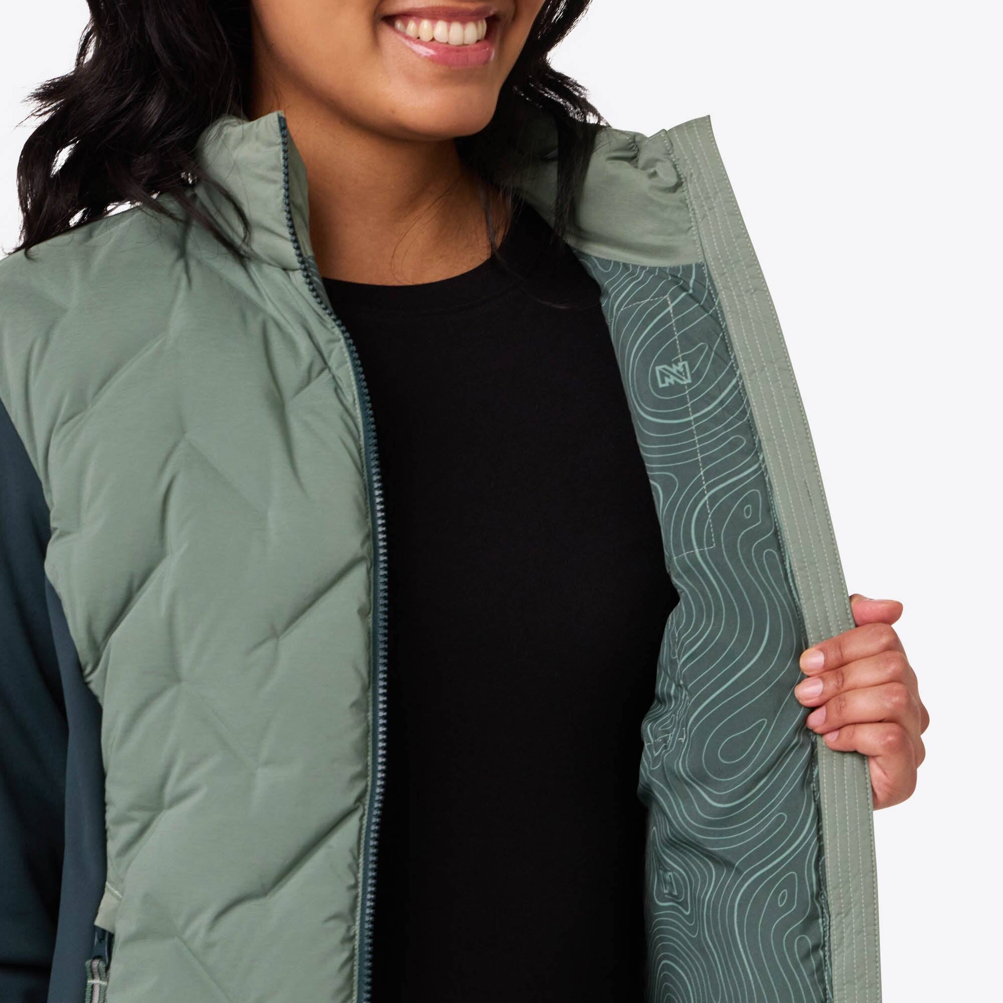 Alt View 6. Mobile Warming - Women's Aria Hybrid Heated Jacket - Sage/Olive.
