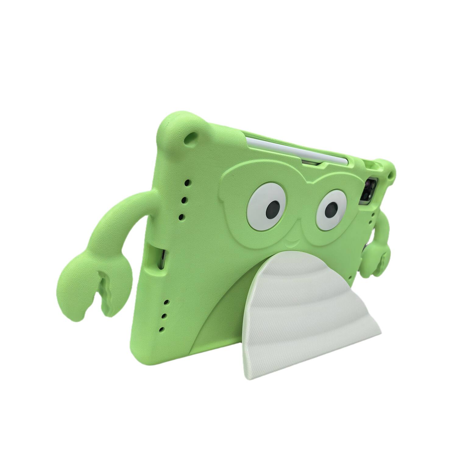 Alt View 7. Dteck - Shockproof Cartoon Case for Apple iPad (10th Generation) 10.9" 2022, Soft TPU Protective Cover with Integrated Stand - Green.